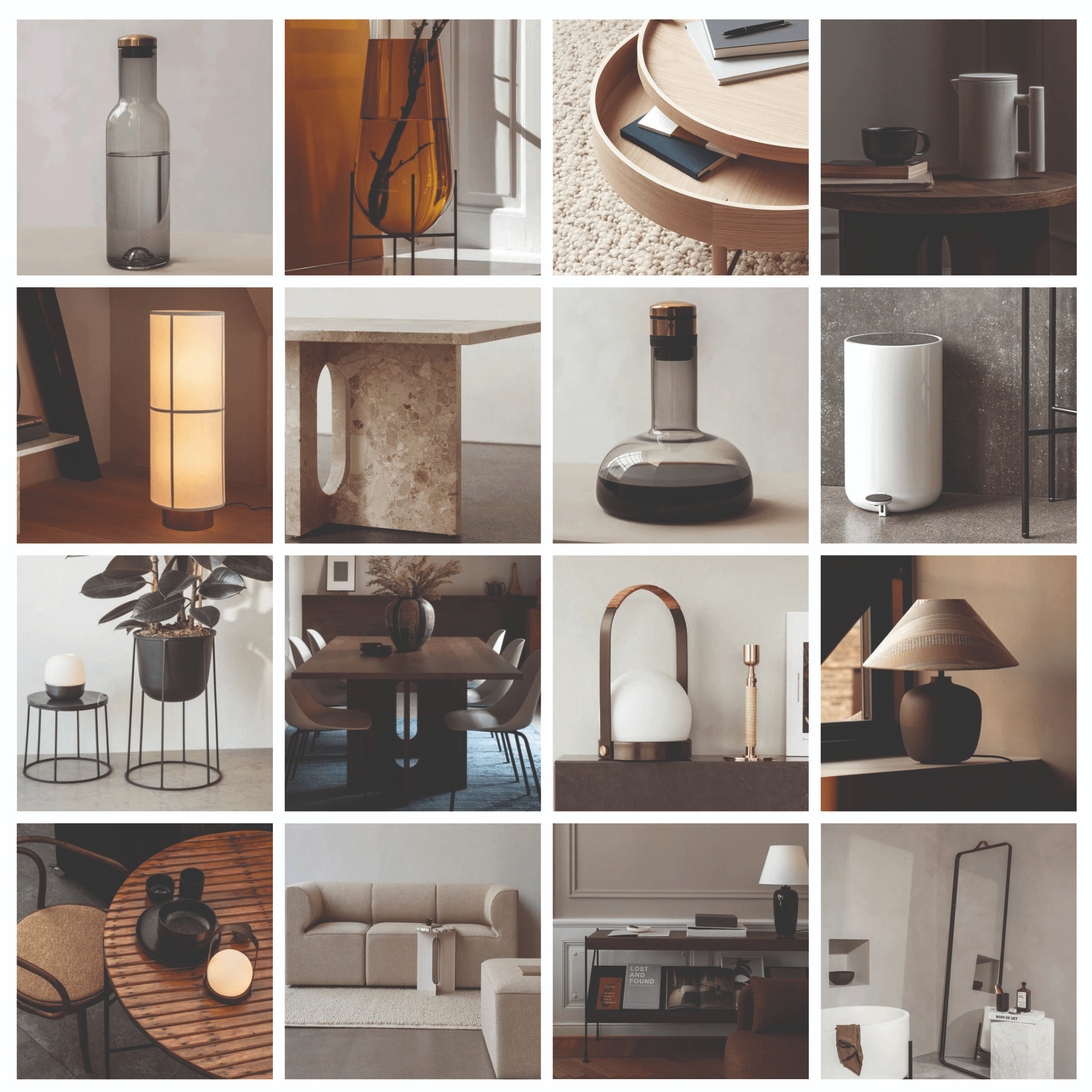 Moodboard over MENUs produkter